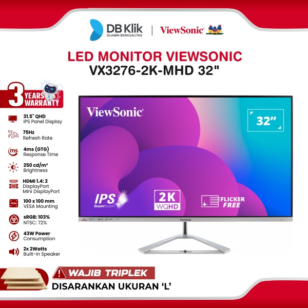Jual VIEWSONIC LED Monitor VX3276-2K-MHD 32" IPS QHD 75Hz 4ms Adaptive ...