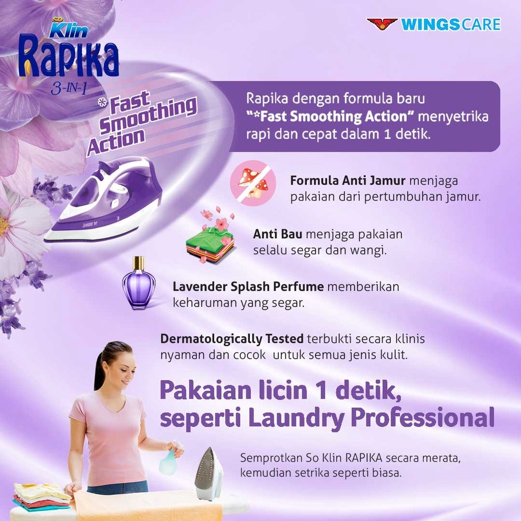 Jual Rapika Pewangi Pakaian Ungu Lavender Splash Pouch 300ml x 3 pcs ...