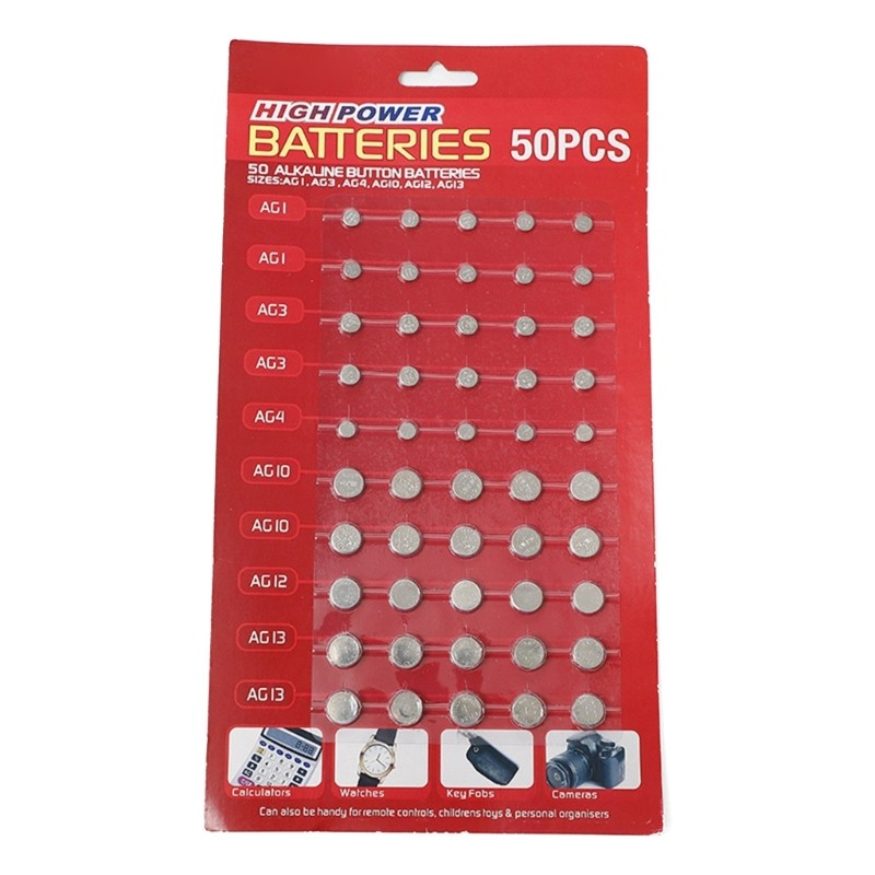 Jual 50/100Pcs AG1/AG3/AG4/AG10/AG12/AG13 Batteries Set for | Shopee ...