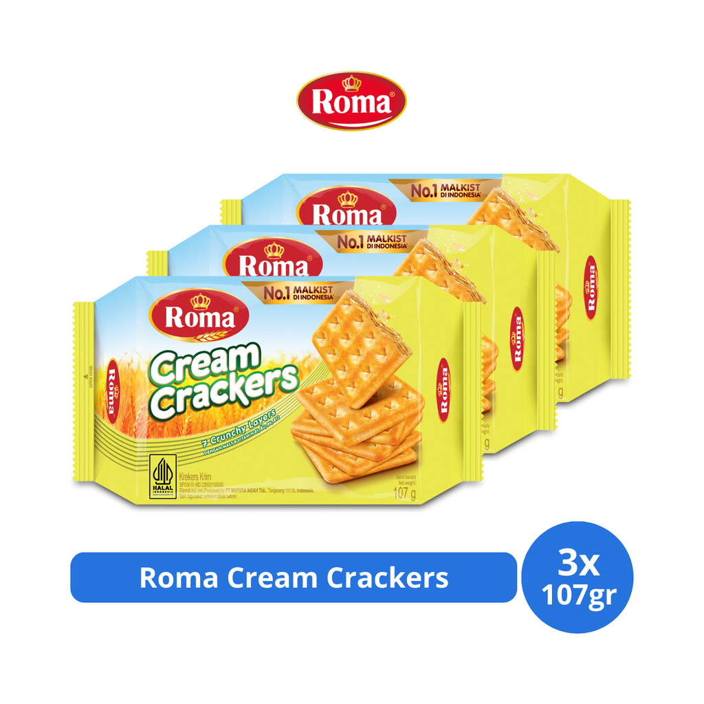 Jual Roma Cream Crackers 107gr x 3 pcs | Shopee Indonesia
