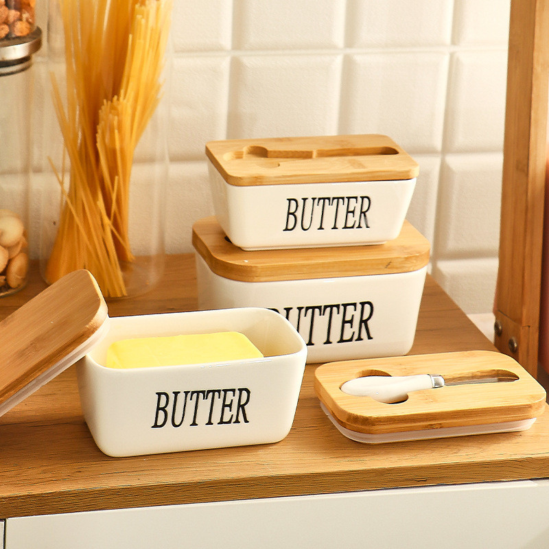 Jual Rectangular Ceramic Butter Butter Storage Box Restaurant ...