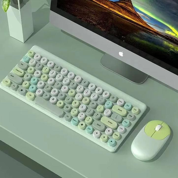 Jual Mechanical touch desktop small wireless portable retro dot button ...