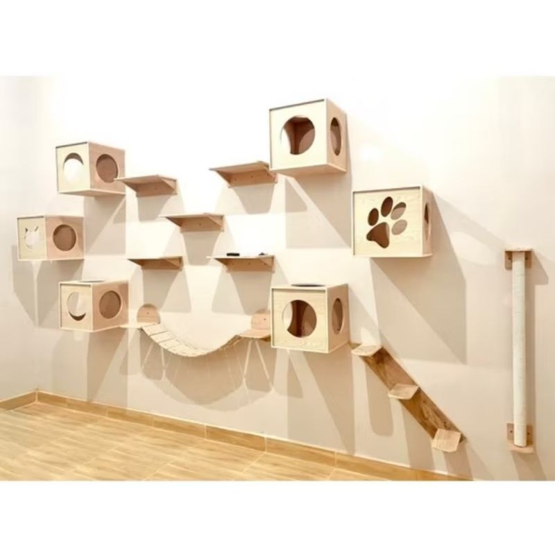 Jual 1 SET CAT WALL CAT WALL PLAYGROUND CAT CONDO RUMAH KUCING TANGGA ...