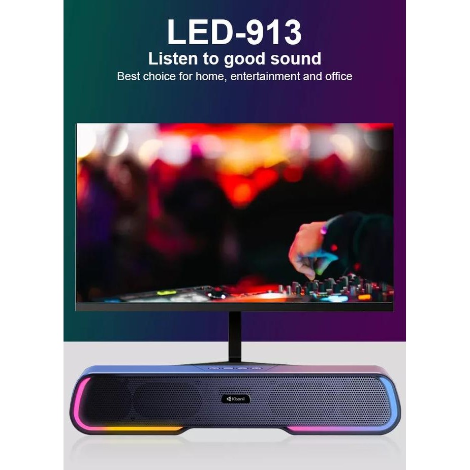 Jual Produk Baru!! Kisonli Speaker Portable Bluetooth Led-913 Stereo ...