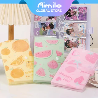 Aimilo Album Foto Polaroid Waterproof 120 Slot Buku Album Tempat Photocard Motif Buah Lucu Saving album