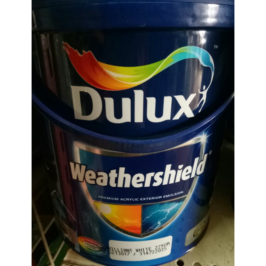 Jual Cat Dulux Weathershield 20 Liter 1 Pail Brilliant White | Shopee ...