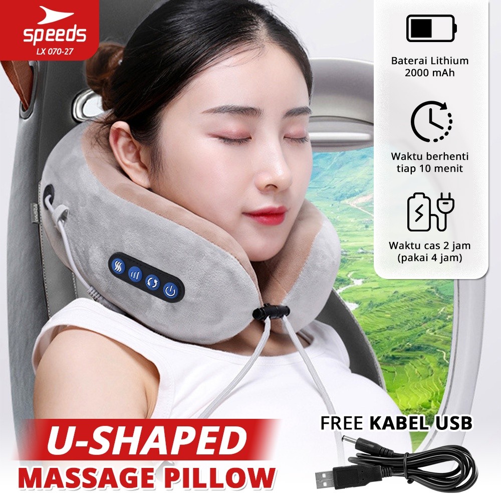 Jual SPEEDS Bantal Pijat Leher Bentuk U Massage Neck Alat Pijat Terapi