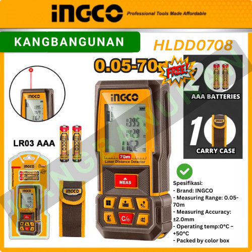 Jual METERAN LASER DISTANCE 70M DIGITAL METER INGCO HLDD0708 UKUR JARAK ...