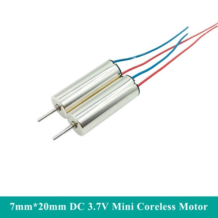Jual 2PCS 0720 MINI 7MM*20MM CORELESS MOTOR DC 3.7V 47000RPM HIGH SPEED ...
