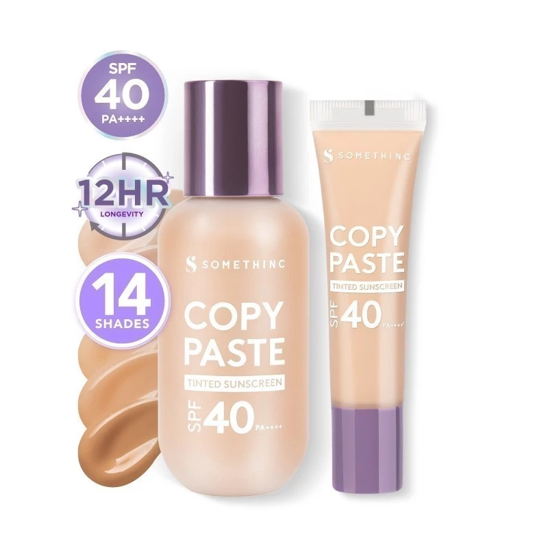 SOMETHINC Copy Paste Tinted Sunscreen SPF 40 PA++++ dan Skin Tint untuk Perlindungan Kulit
