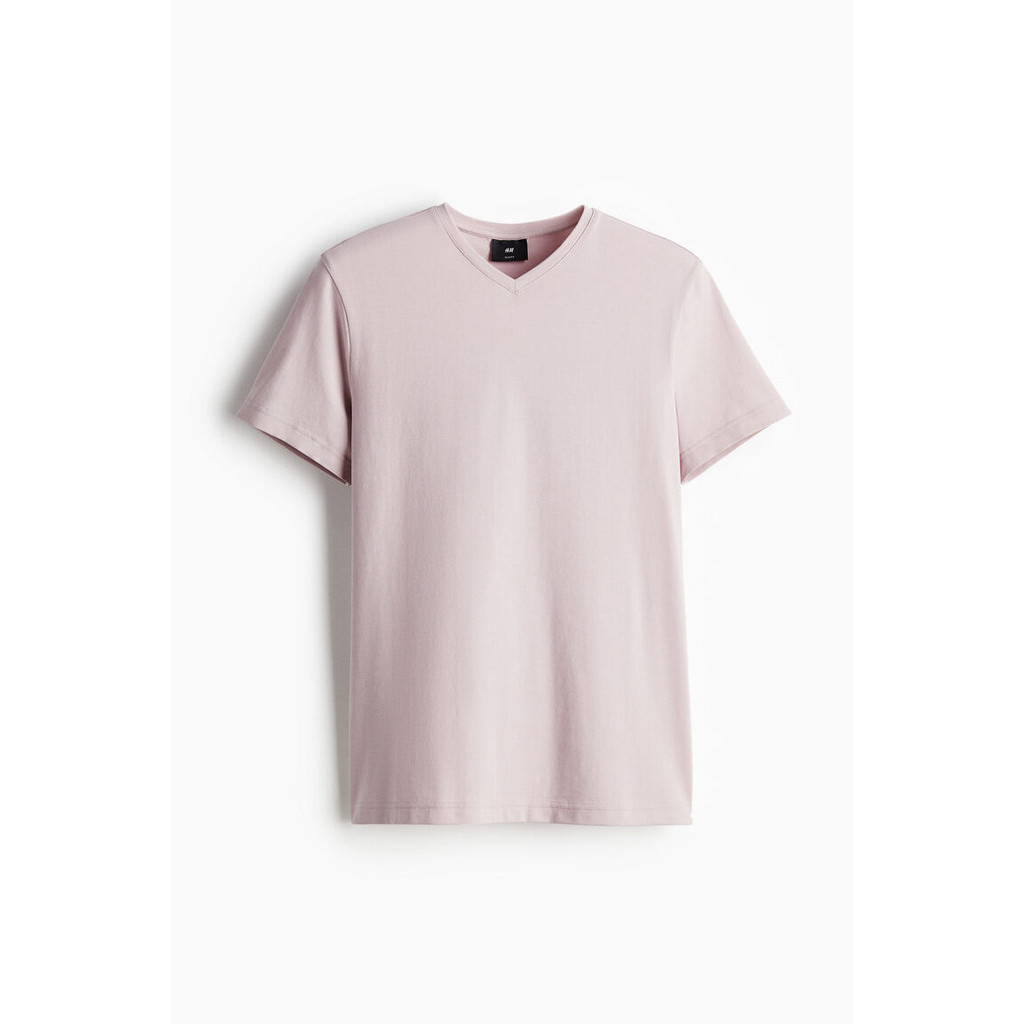 H&M Pria Slim Fit V-neck T-shirt 0570003_3