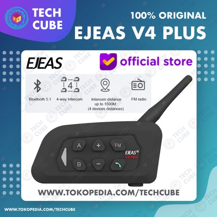Jual Ejeas V4 Plus Bluetooth Intercom V4 Helm Rider Helmet Alt Interkom ...