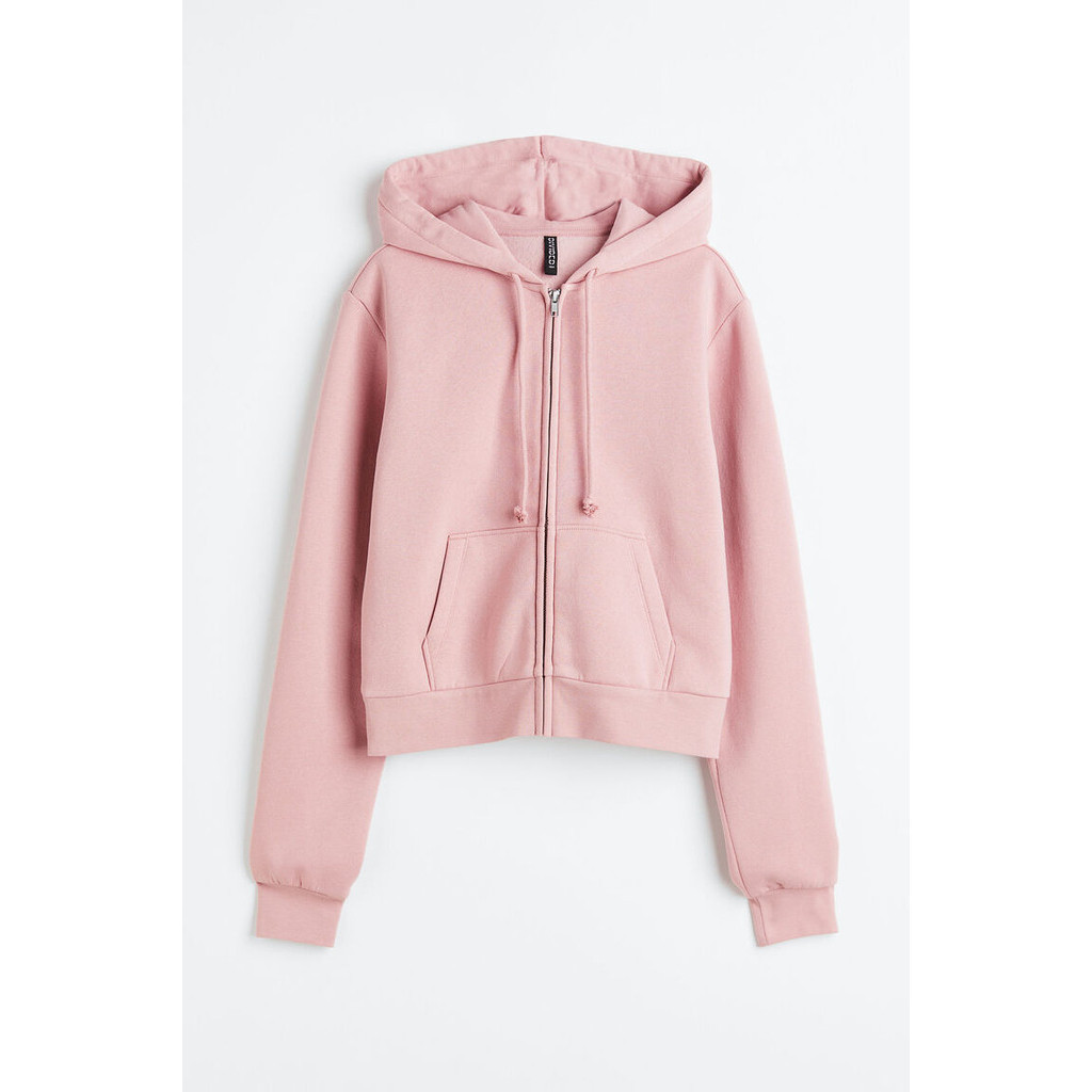 Jual H&M Wanita Short zip-through hoodie 1113968_1 Shopee Indonesia