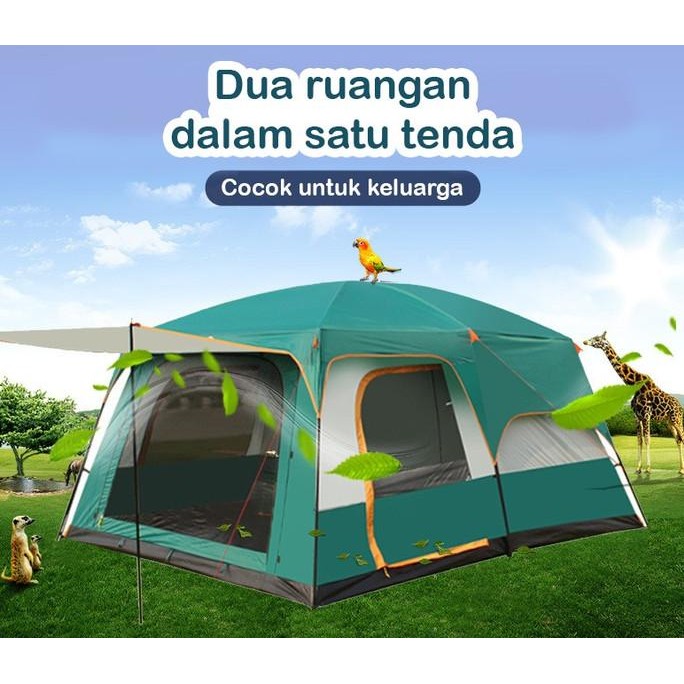 Jual TENDA CAMPING 2 RUANG BESAR OUTDOOR | TENDA KEMPING BESAR 8-12