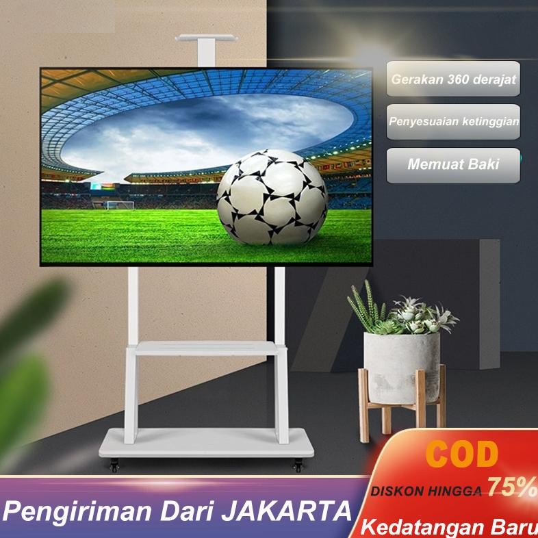 Jual cket TV Standing 32 40 43 50 55 60 65 75 85 inch LED Roda Dorong ...