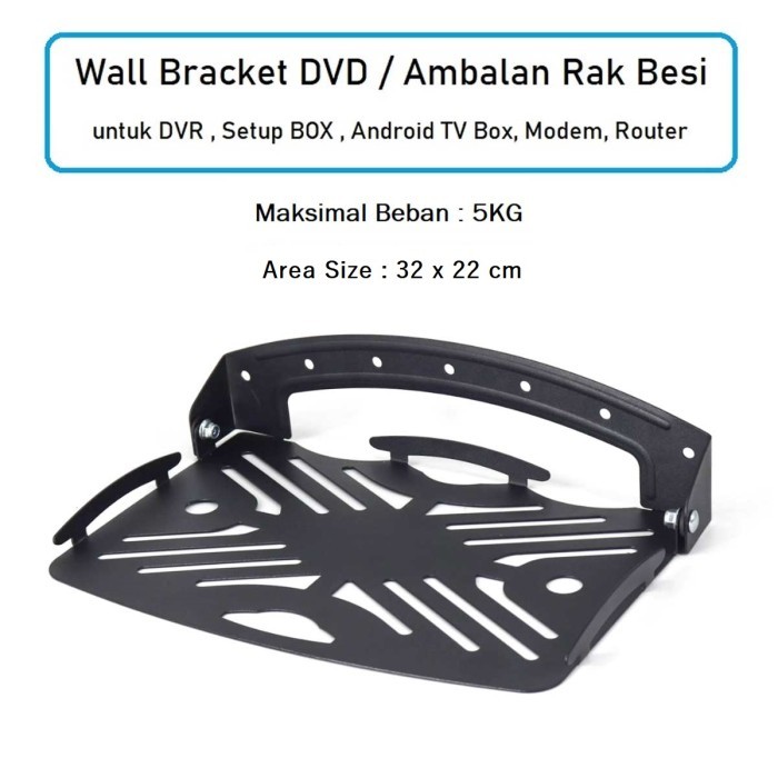 Jual Ambalan Rak Besi Bracket DVD DVR CCTV Rak Dinding Router TV Setup ...