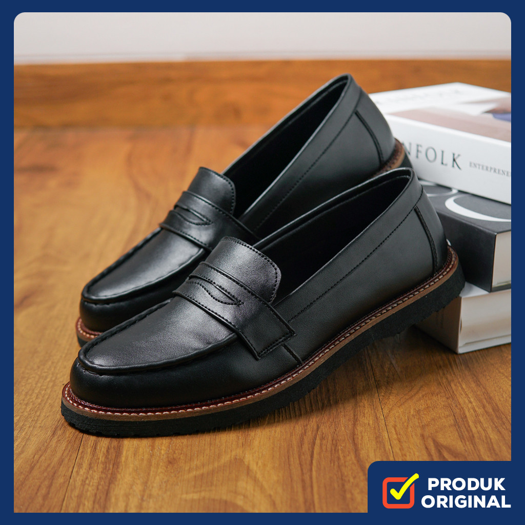 Jual ALPINE BLACK ORIGINAL x ARF Sepatu Loafers Hitam Pria Slip On ...