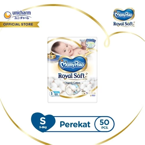 MamyPoko Royal Soft Organic Cotton - S 50 - Popok Tape - foto 1