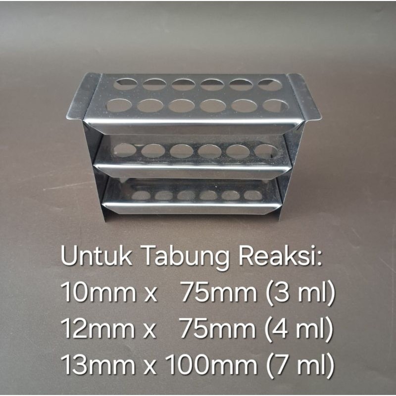 Jual Rak Tabung Reaksi Stainless 14mm 12 Lubang Untuk Tabung Diameter ...