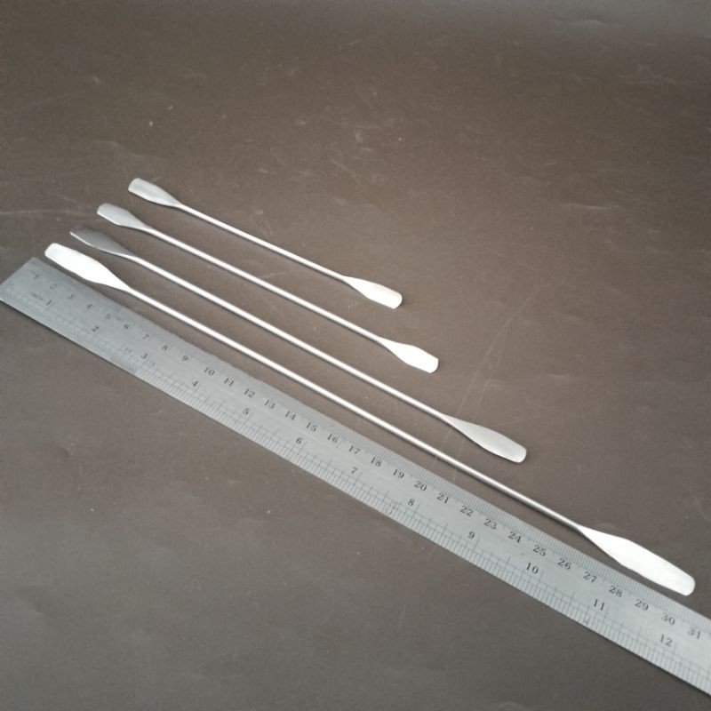 Jual Spatel Spatula Stainless Laboratorium Double Spatel Dobel Spatula ...