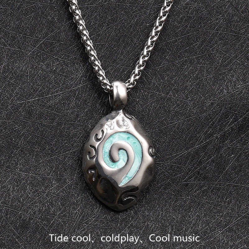Jual Hearthstone Legend Men's Titanium Steel Necklace World of