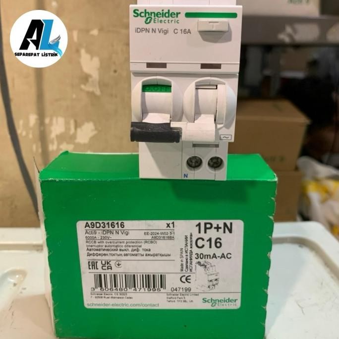 Jual Schneider Rcbo Idpn Vigi 16A 30Ma 1P+N C16 (A9D31616) Restock ...