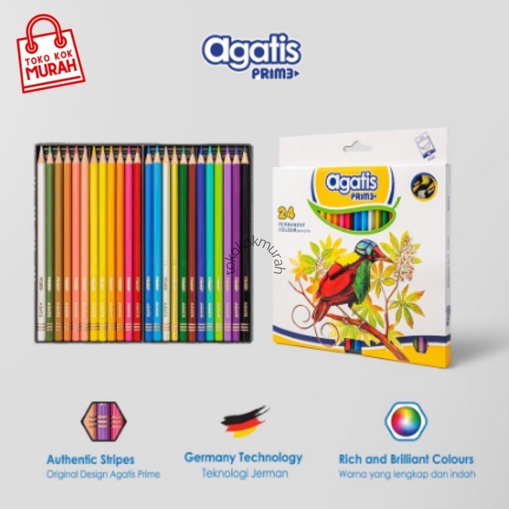 Jual Agatis Pensil Warna Prime 12 & 24 Warna Hexagonal Shape | Shopee ...