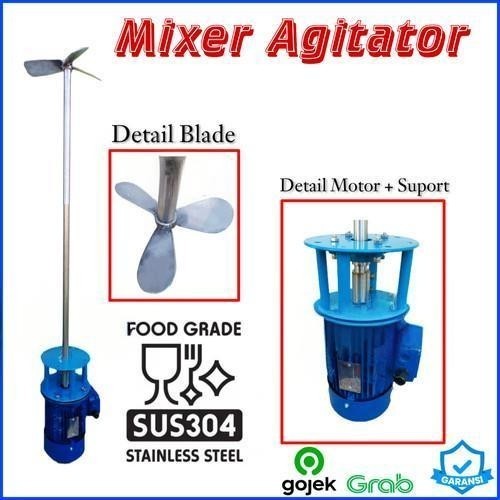 Jual AGITATOR MIXER 0,75KW 1HP 4POLE 1PHASE 220v 50Hz SS304 ...