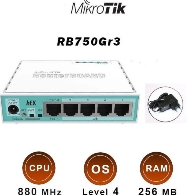 Jual MIKROTIK routerboard RB750GR3/RB 750GR3 GIGABIT HEX | Shopee Indonesia
