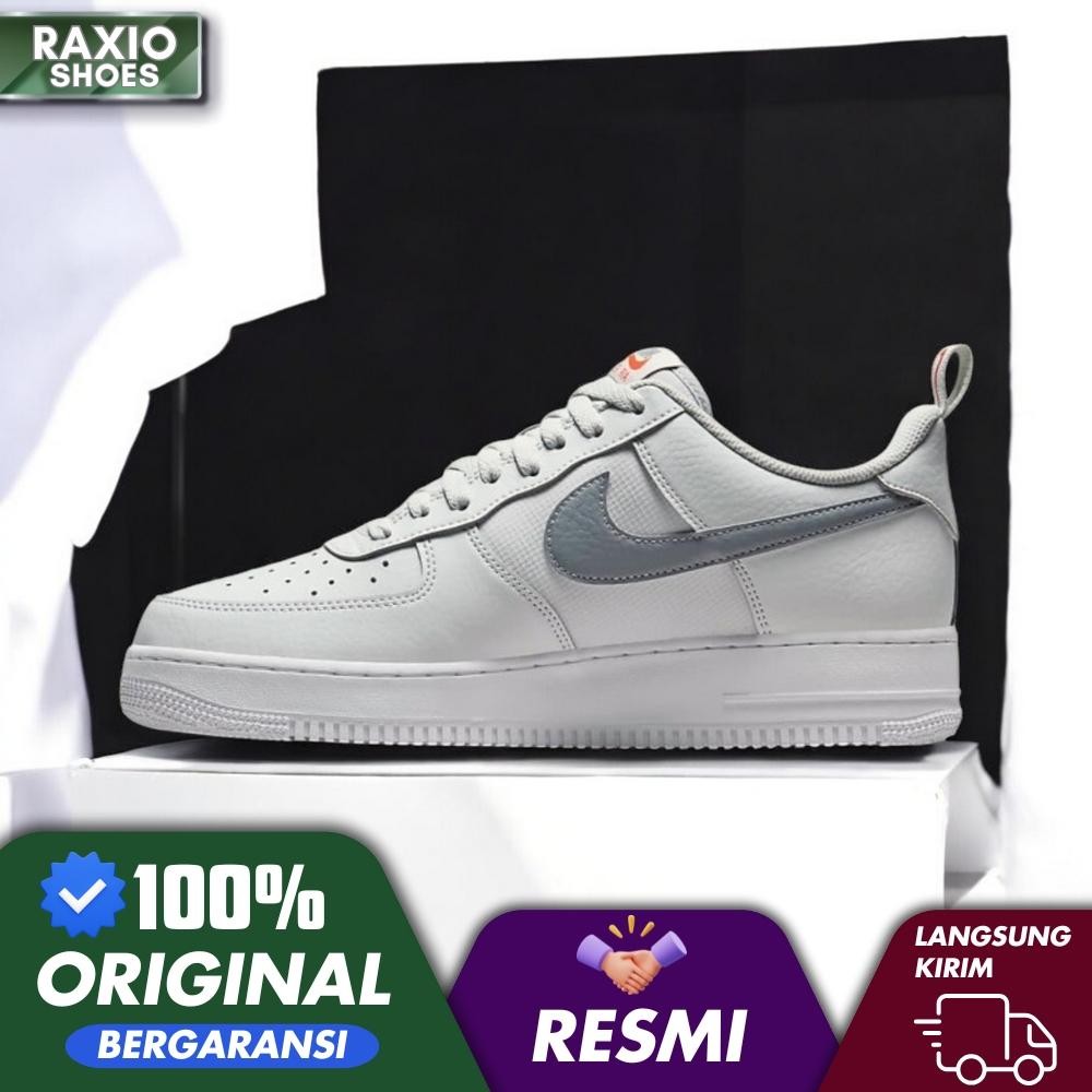 Jual Sepatu Sneakers Nike Air Force AF 1 07 White Grey Orange Original ...
