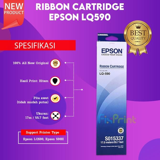 Jual Epson LQ-590 LQ-590H Ribbon Catridge Original LQ590 LQ590H Pita ...
