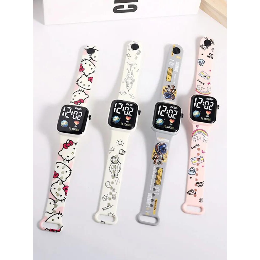 Jual printed hello kitty electric watch cartoon sanrio led electric ...