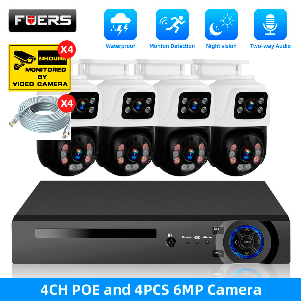 Jual FUERS 4CH Poe 6MP Camera System Video Surveillan Kit | Shopee ...
