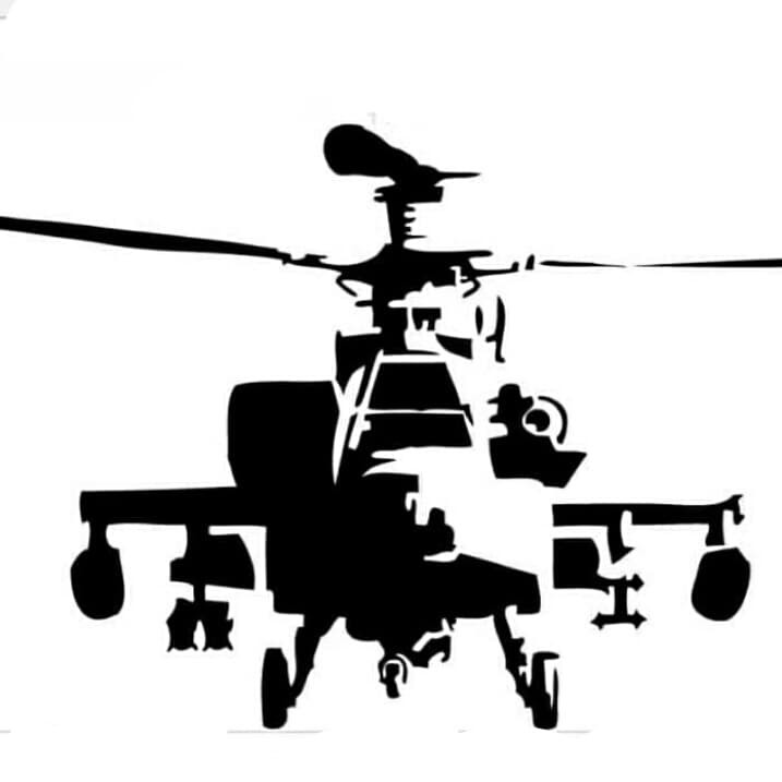 Jual Stiker Kaca Mobil Pesawat Tempur Sticker Helicopter Apache Body ...