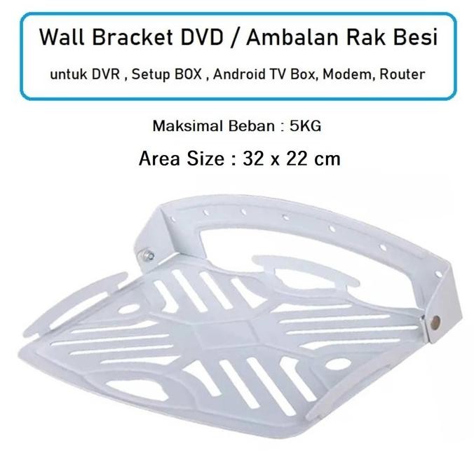 Jual Ambalan Rak Besi Bracket Dvd Dvr Cctv Rak Dinding Router Tv Setup ...