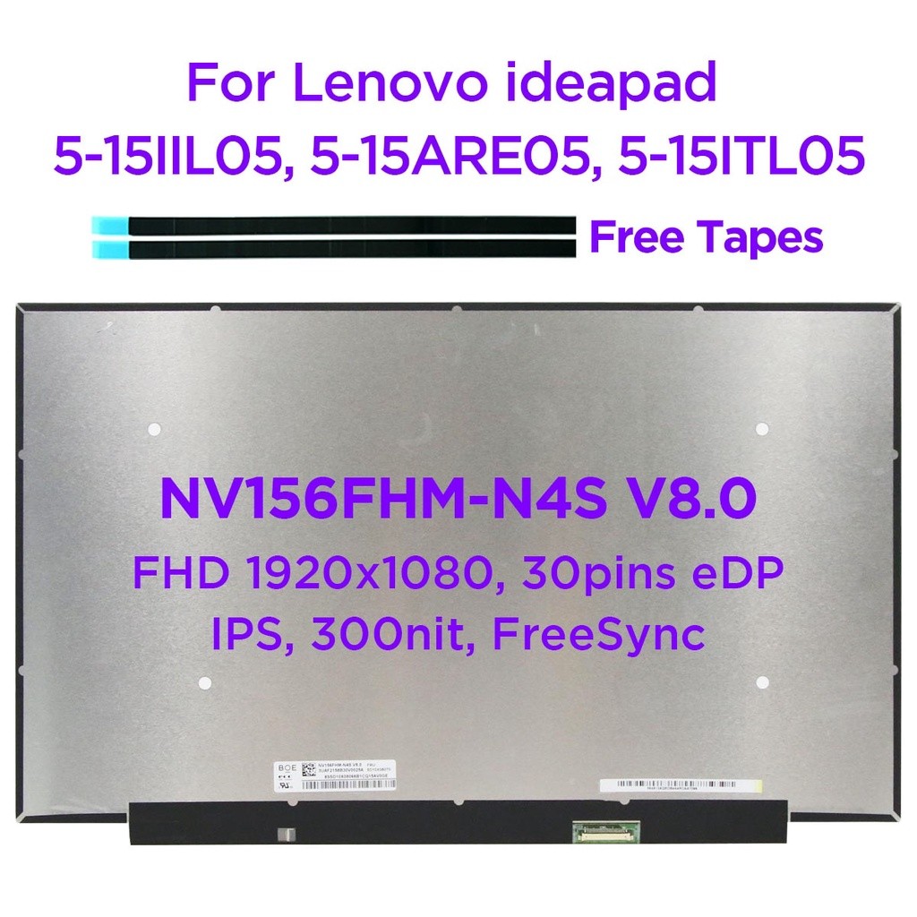 Schermo LCD Touch 15.6'' FHD IPS NV156FHM-T00 V8.0 Per Lenovo - Ricambio 00UR888 SD10L82812