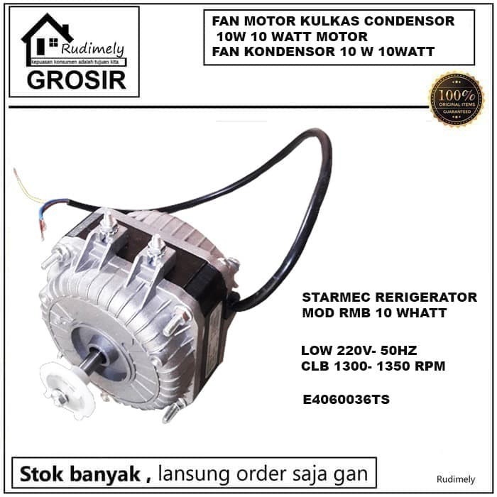 Jual FAN MOTOR KULKAS CONDENSOR /KIPAS MOTOR FAN KONDENSOR 10 W 10WATT ...