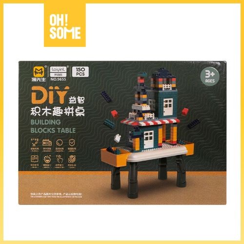 Jual OHSOME - Mr. man Mainan Brick Balok Susun Meja Anak DIY 150pcs ...