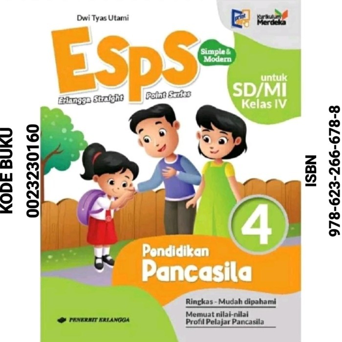 Jual Buku ESPS PANCASILA kelas 4 SD / MI Kurikulum Merdeka Erlangga ...