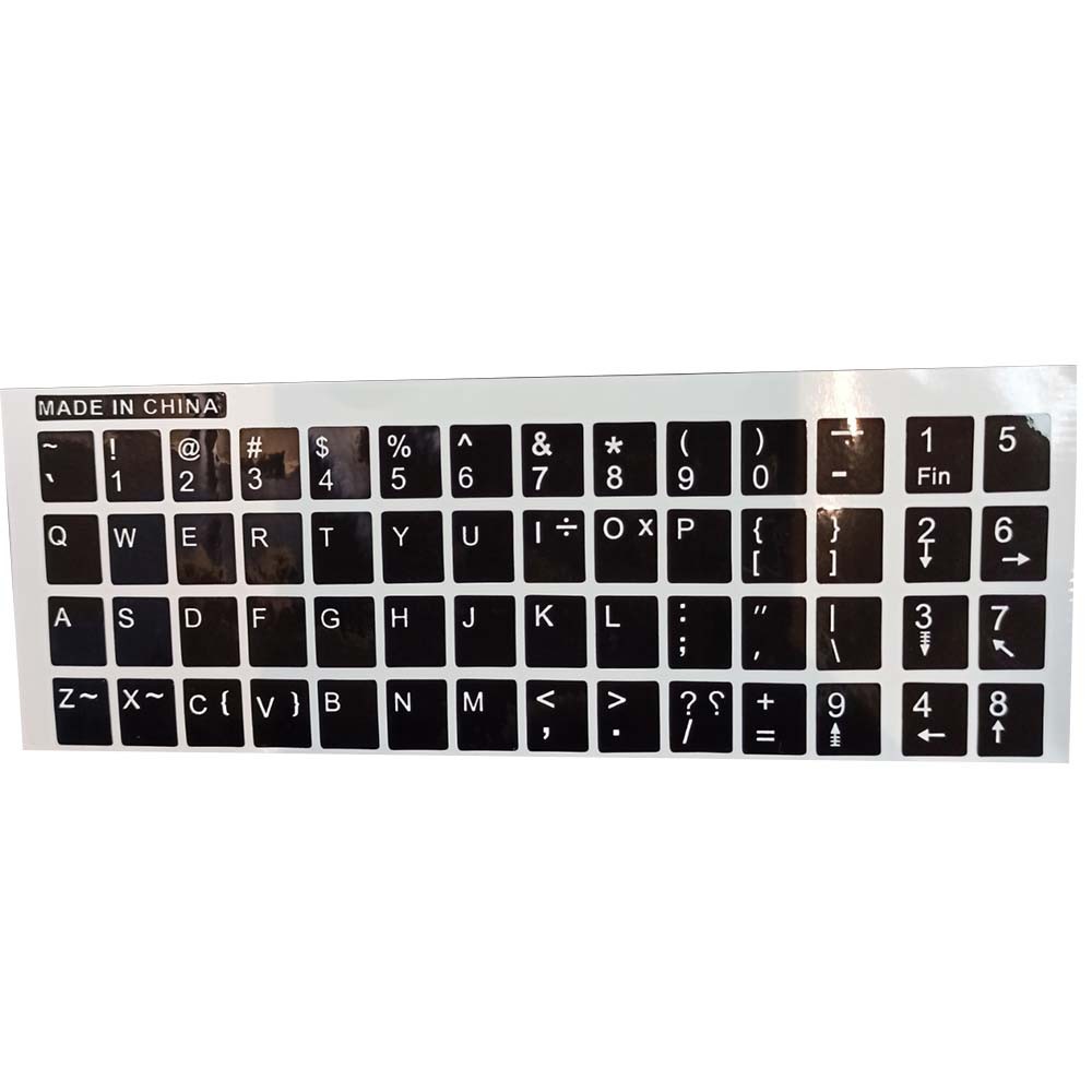 Jual Keyboard English Layout Key Caps Sticker QWERTY - Hitam ...