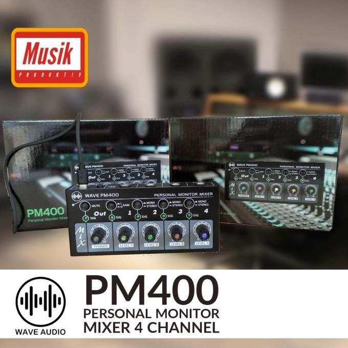 Jual WAVE PM400 / PM 400 PERSONAL MONITOR MIXER 4 CHANNEL ORIGINAL ...