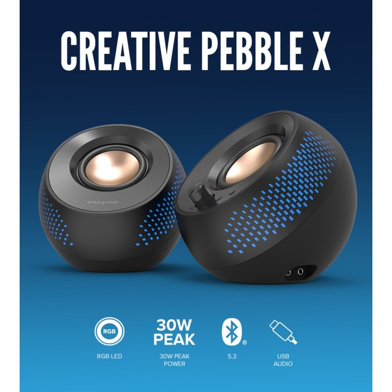 Jual CREATIVE Pebble X 2.0 Bluetooth USB-C Computer Speakers with ...