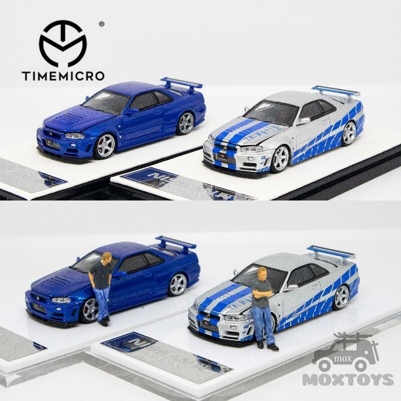Jual TIME MICRO 1:64 Nissan Gtr R34 sampul terbuka Fast & Furious Biru ...