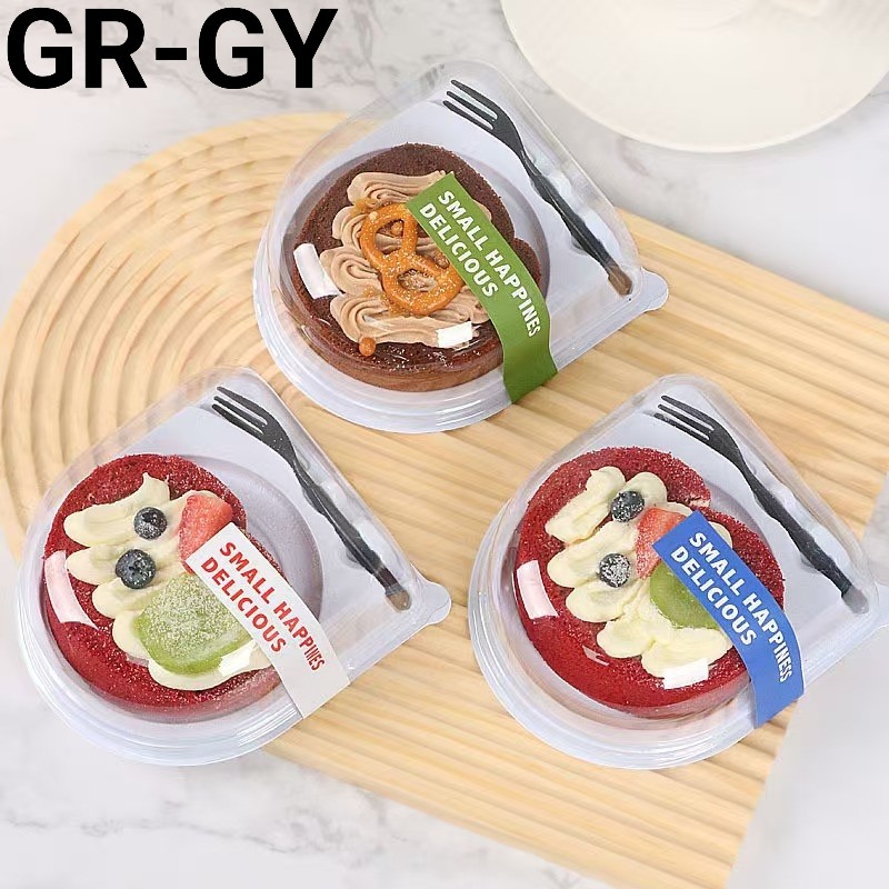 Jual GR-GY Box mika korean tray kue tart slice cake kotak dessert box ...