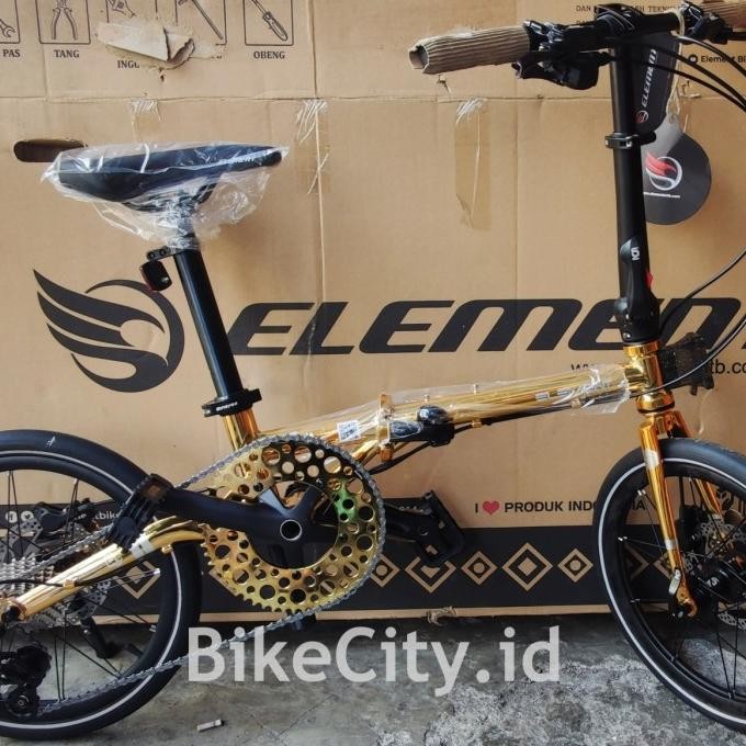 Jual Sepeda Lipat ELEMENT TROY X 10 Speed 16 Inch GOLD EDITION | Shopee ...