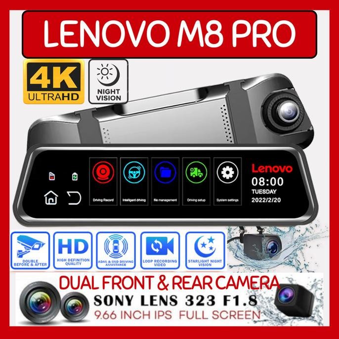 Jual LENOVO M8 PRO 4K CAR CAMERA DASHCAM WIFI GPS ORIGINAL DVR DUAL ...
