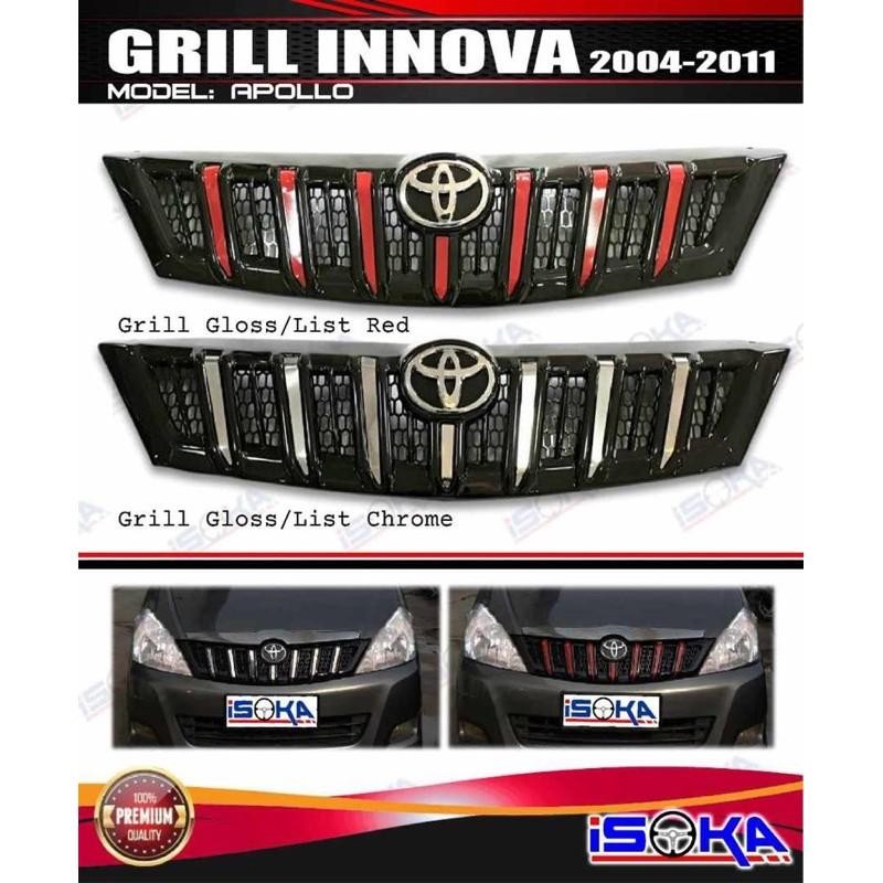 Jual Grill Depan Innova 2004 2008 2010 2011 Model Appolo Hitam Black ...