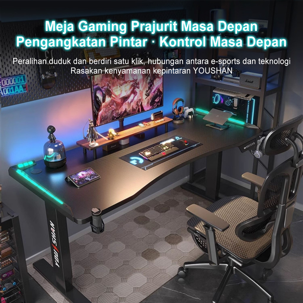 Jual Meja Electric Adjustable Work Gaming Desk Meja Komputer Serat ...