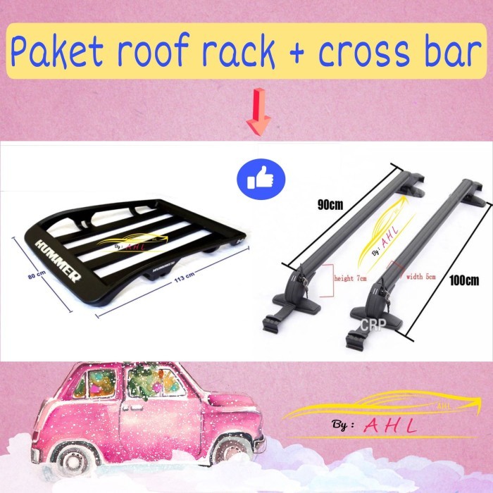 Jual PAKET ROOF RACK & CROSS BAR/KAKI + RAK ATAS MOBIL UNIVERSAL HUMMER ...