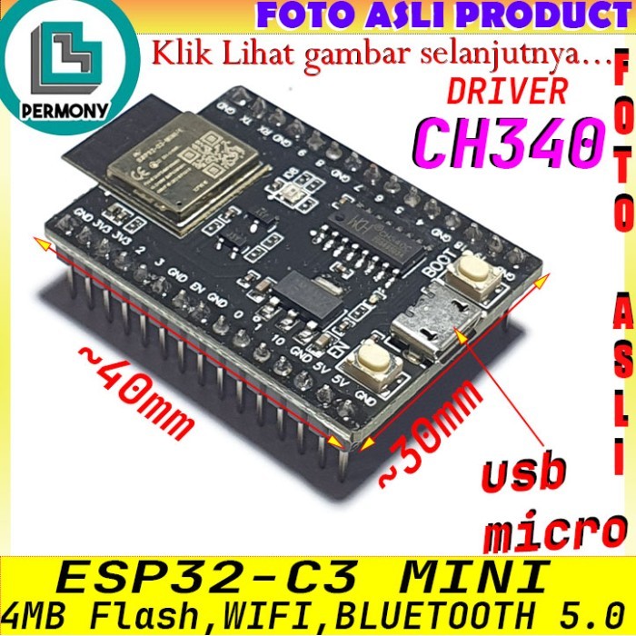 Jual ESP32-C3 MINI DEVKITM WIFI BLUETOOTH TYPE C DEVELOPMENT BOARD ...